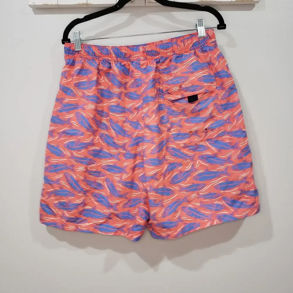 Vineyard Vines Fish Print Chappy Swim Trunks Large